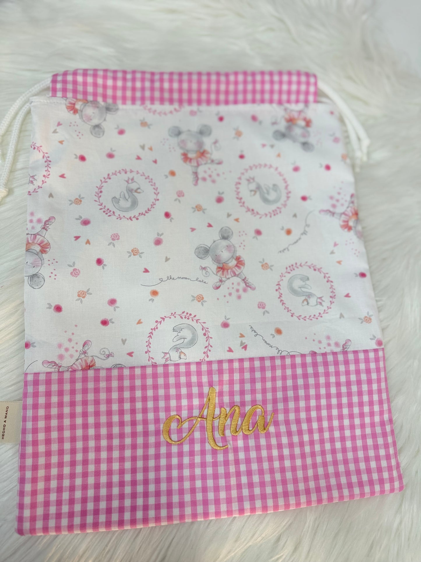 Bolsa de Merienda Infantil Personalizada – Bolsita de Tela para Guardería y Colegio