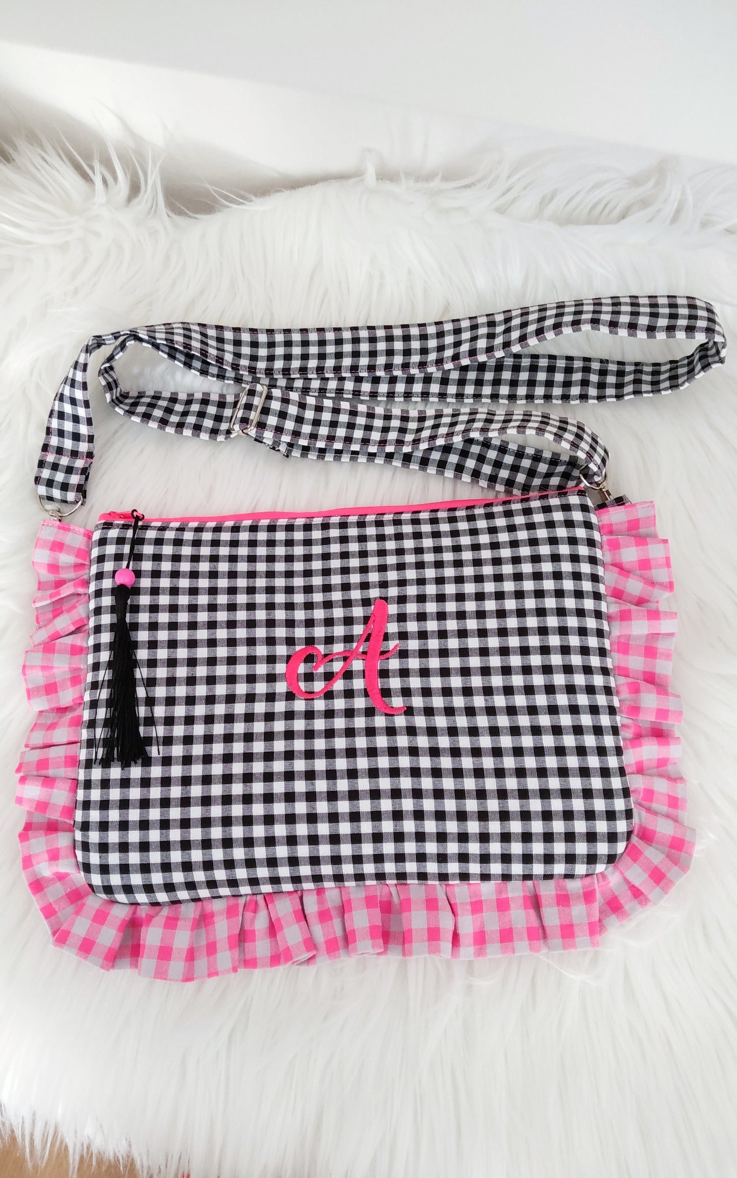 Bolso Bandolera Vichy Personalizado – Asa Ajustable