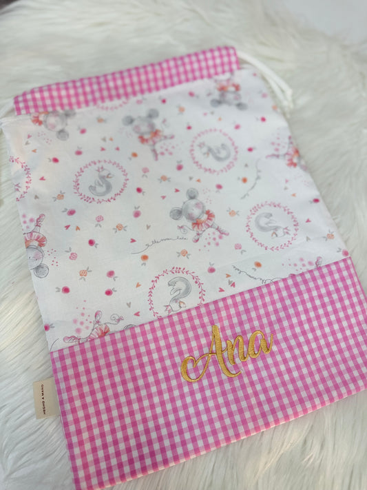 Bolsa de Merienda Infantil Personalizada – Bolsita de Tela para Guardería y Colegio