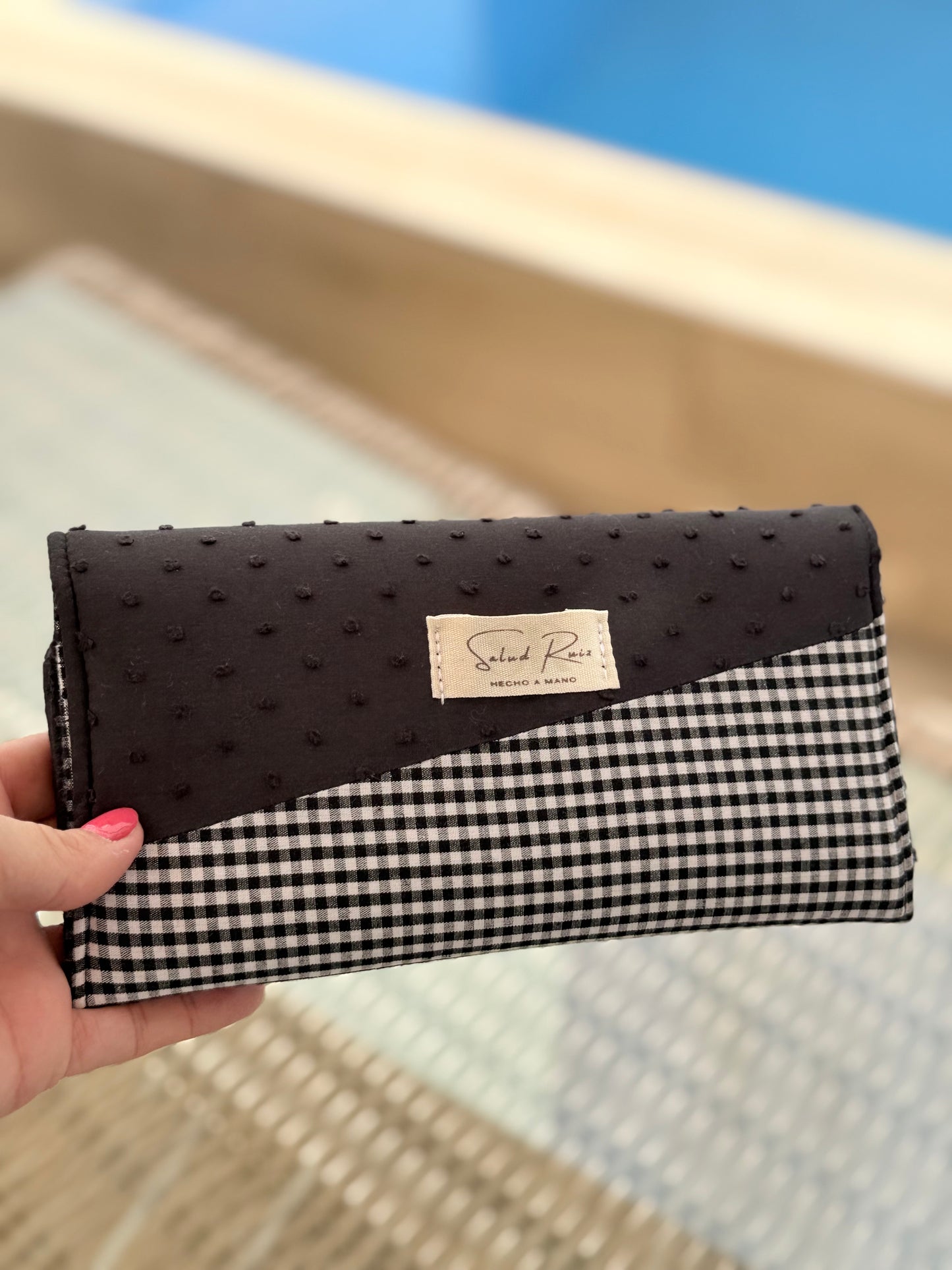 Monedero Cartera de Tela Hecho a Mano - Diseño Vichy