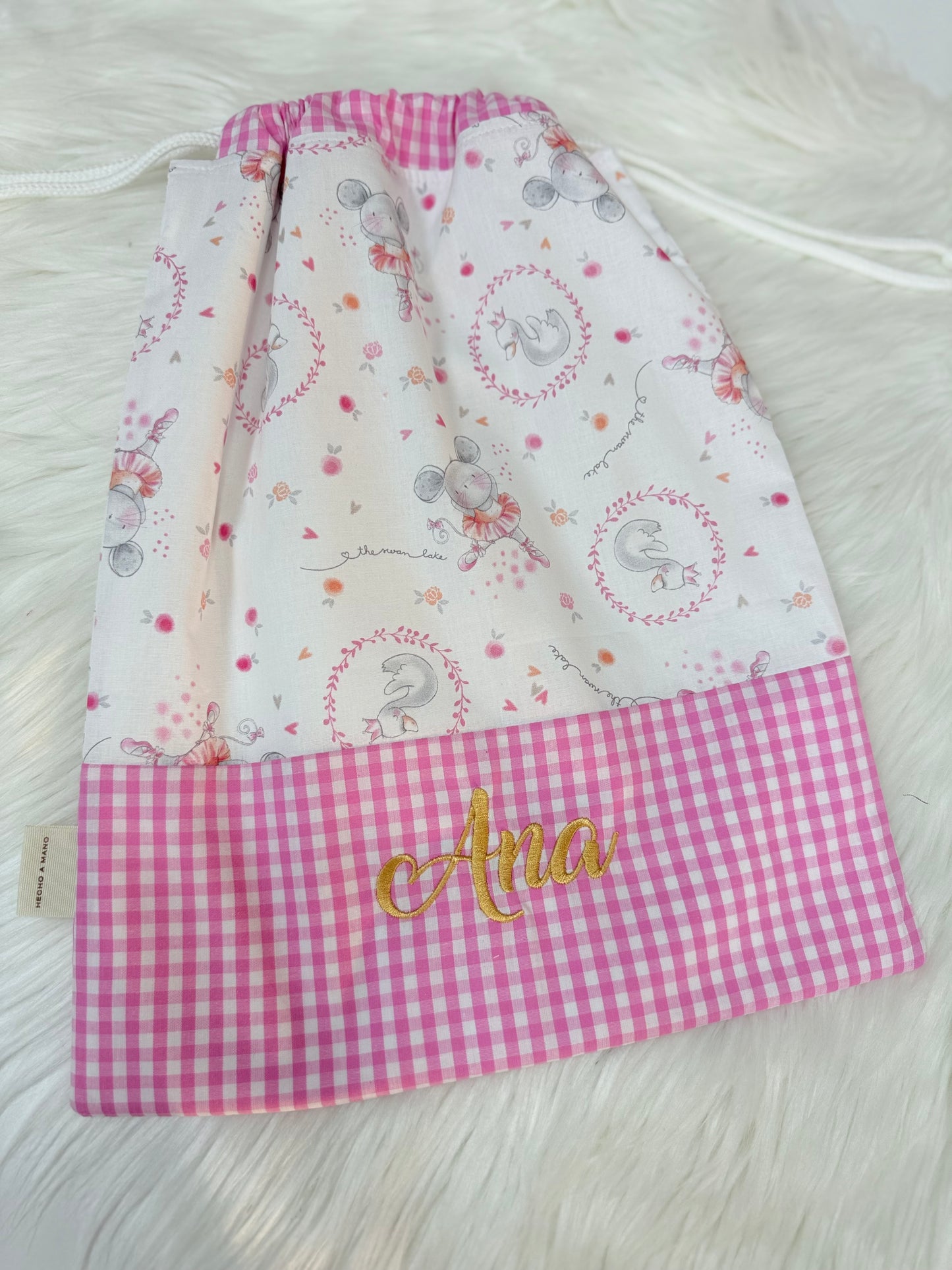 Bolsa de Merienda Infantil Personalizada – Bolsita de Tela para Guardería y Colegio