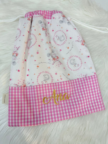 Bolsa de Merienda Infantil Personalizada – Bolsita de Tela para Guardería y Colegio
