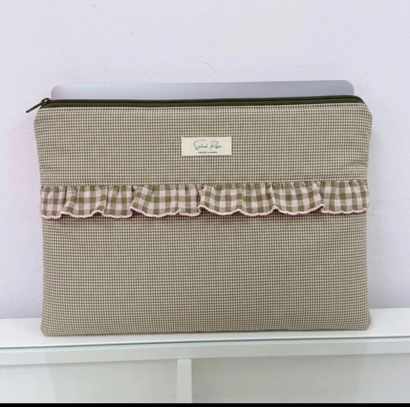 Funda para Ordenador Portátil Hecha a Mano | Diseño Cuadro Vichy