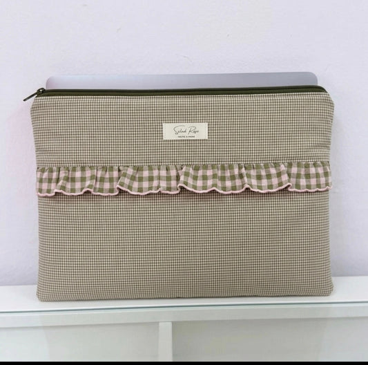 Funda para Ordenador Portátil Hecha a Mano | Diseño Cuadro Vichy