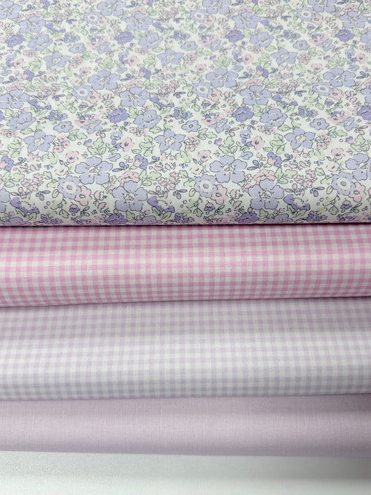 Pack de Telas Coordinadas - Dulce Lila | Telas de Algodón