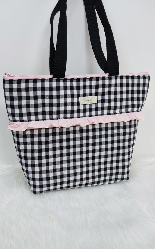 Bolso de Tela con Cremallera y Bolsillo Exterior - Hecho a Mano