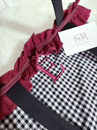 Bolso Tote de Tela con Volante y Cremallera - sin Relleno  - Hecho a Mano