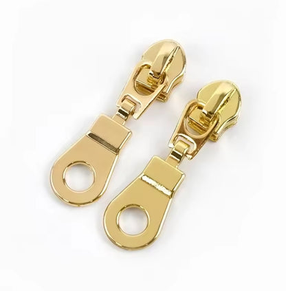 Pack de 5 Cursores de Metal para Cremallera #5 - Color Dorado Claro